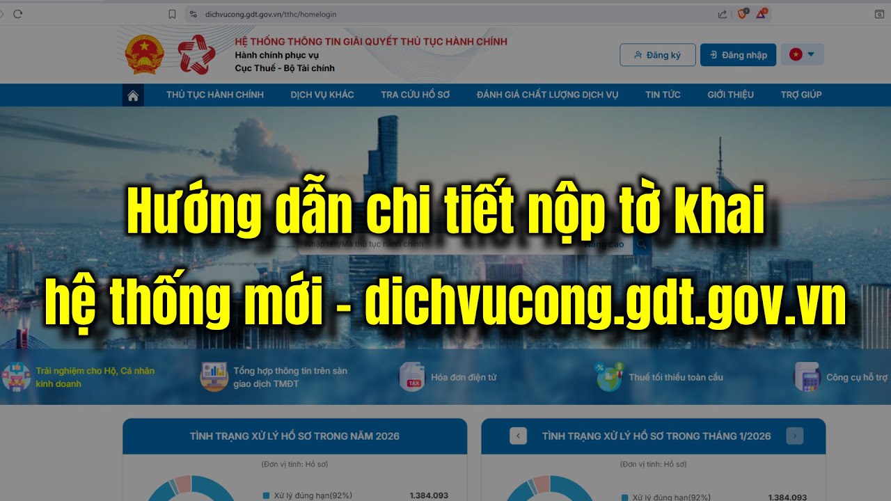 Hướng dẫn chi tiết nộp tờ khai trên dịch vụ công dichvucong.gdt.gov.vn