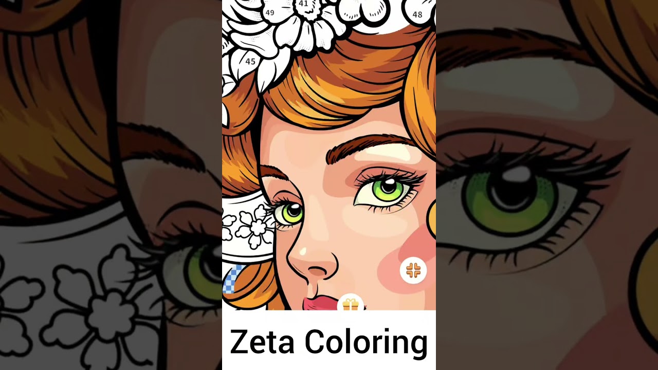 Colouring by numbers video | Zeta Coloring pages satisfying Digital painting trending video 