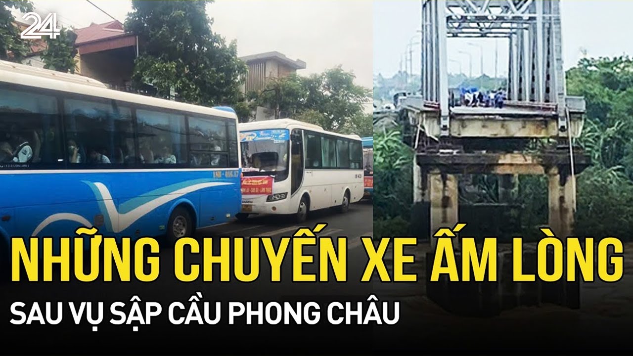 Những chuyến xe nghĩa tình đưa đón học sinh sau khi cầu Phong Châu sập | VTV24