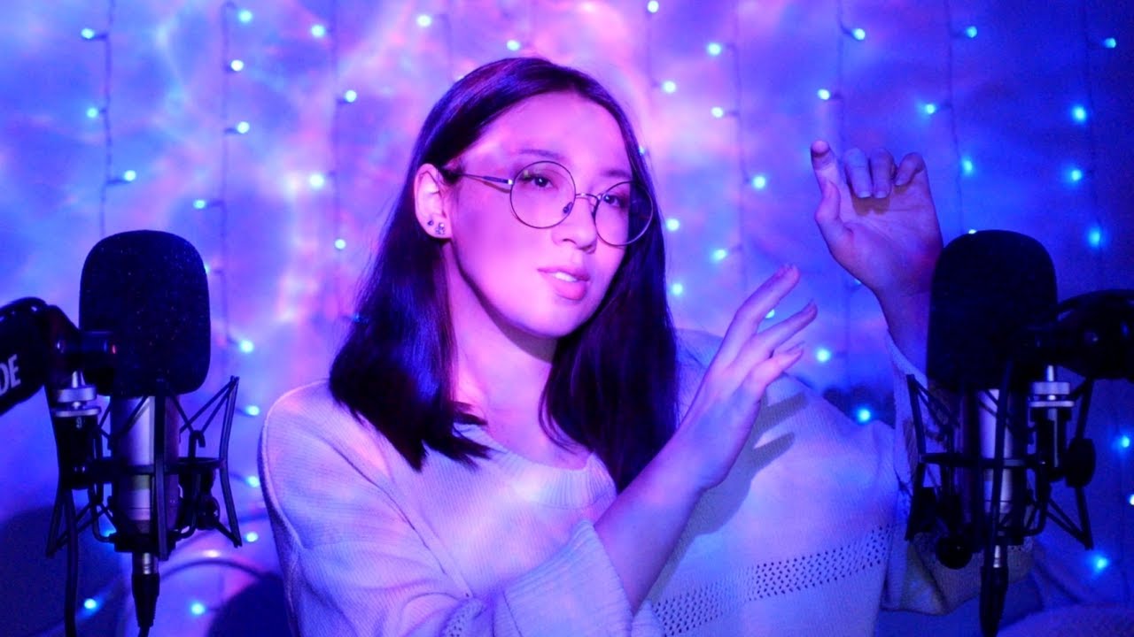 Hypnotic ASMR ✨ Binaural Unintelligible Whispering ✨ Mouth Sounds ✨ Hand Movements