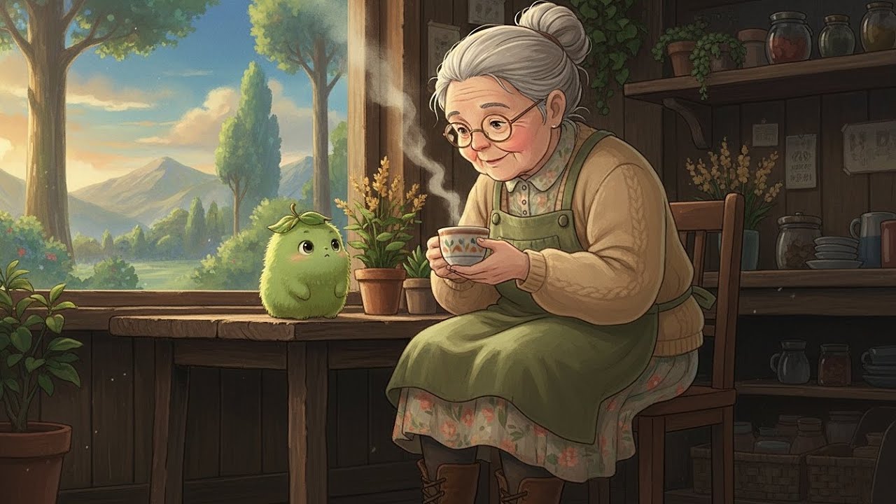 The Grandma & The Spirit: A Heartwarming 4-Minute Ghibli Story 🧶🌥️| Naptime Stories