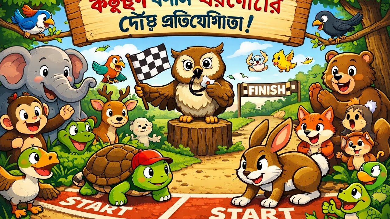 খরগোশ🐰 এবং কচ্ছপের🐢দৌর প্রতিযোগিতা?The Hare and the Tortoise Race Competition?