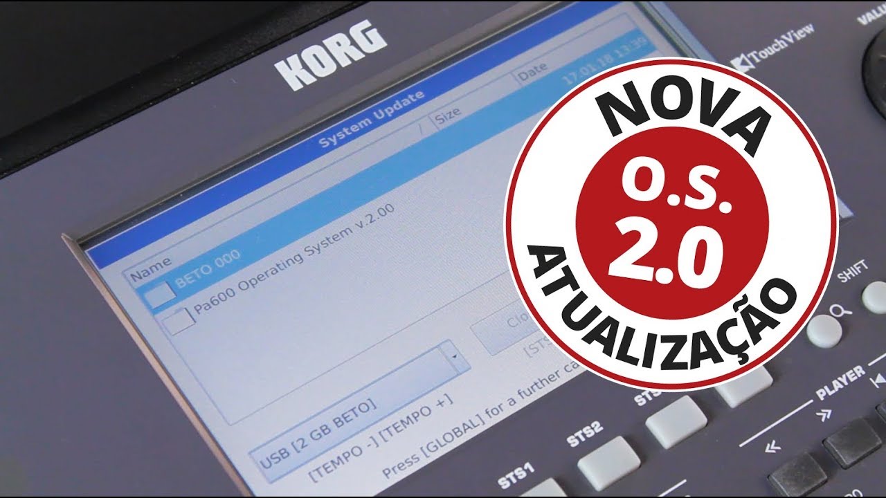 KORG® - Atualizando o Sistema Operacional do Pa600