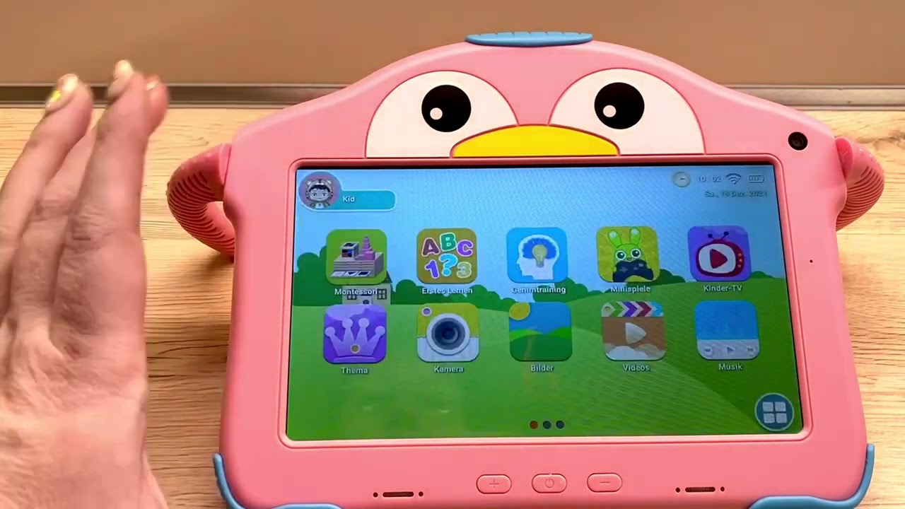 Kids Tablet 7 Zoll, Kinder Tablet WiFi Android 10, okulaku Lerntablett HD Display, Nette und kindger