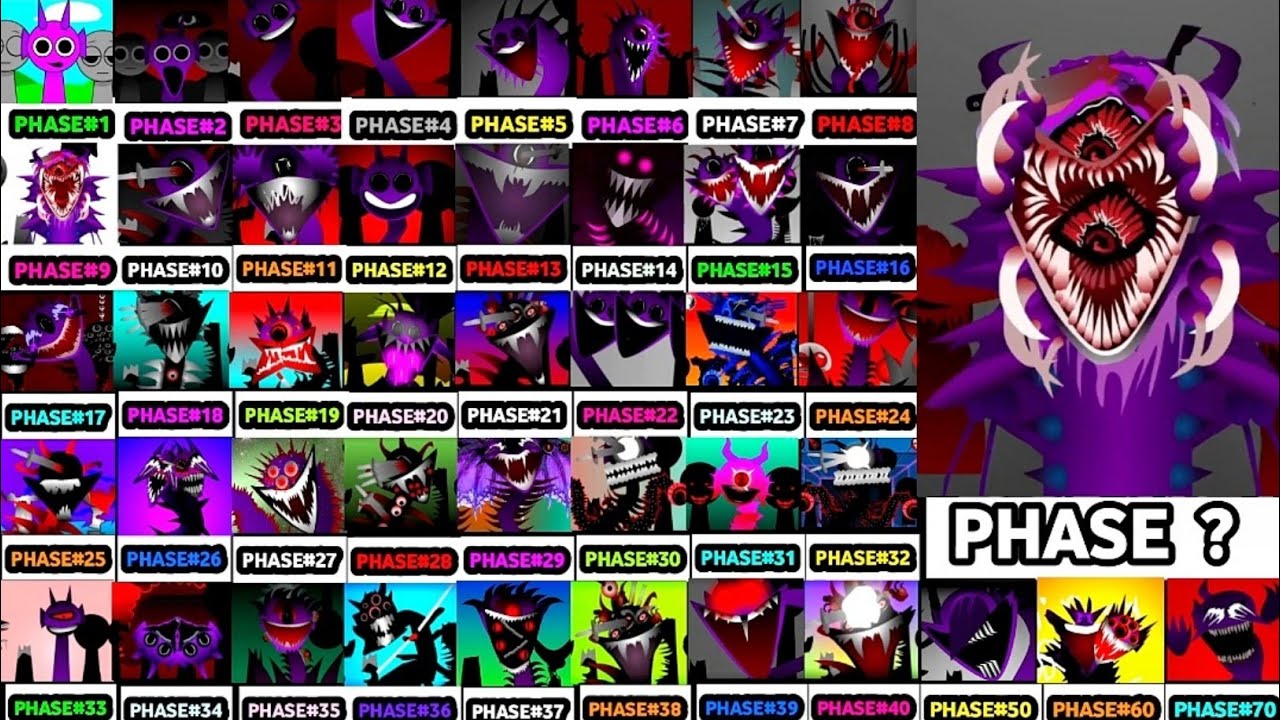 Incredibox Sprunki Durple : Phase 1 VS Phase 10-20-30-40 VS Phase 50-60-70-80