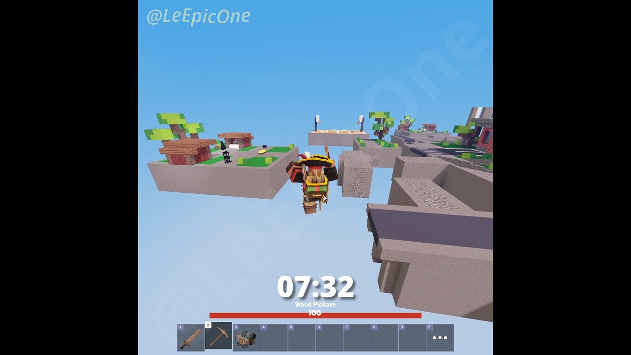 how fast can I go around the map? - Roblox Bedwars Pirate Davey #shorts #robloxbedwars