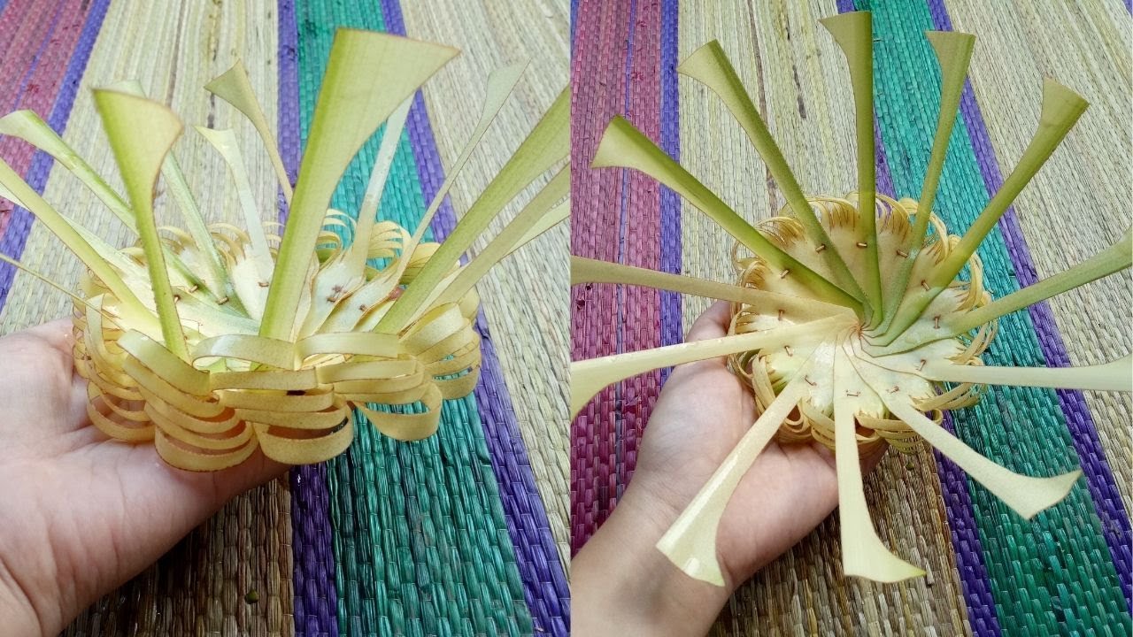 Cara Membuat Canang Cantik Versi Semat Bahan 3 Helai Janur