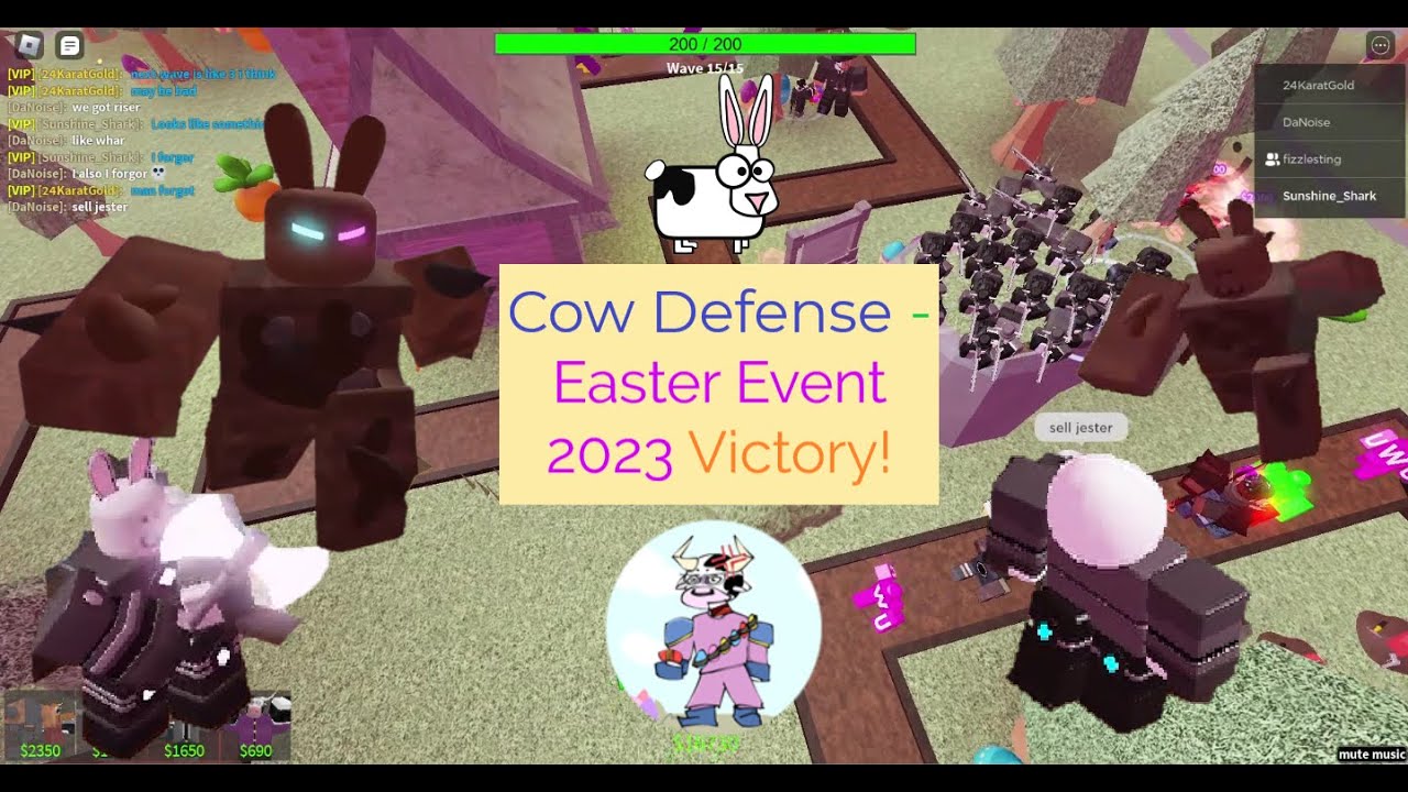 Defeating Beaster Bunny! {Easter Event 2023 Triumph} || [Roblox] Cow Defense