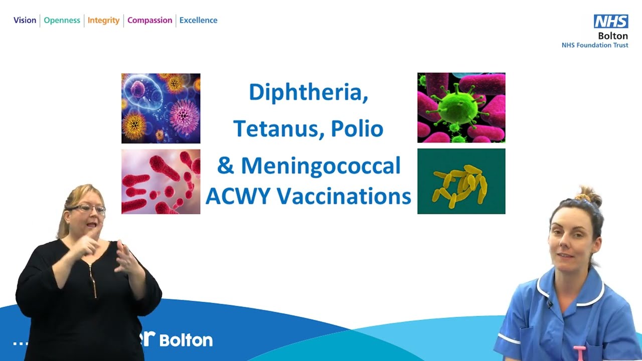 Tetanus, Diphtheria, Polio and Meningitis ACWY vaccinations in school (with BSL Translation)