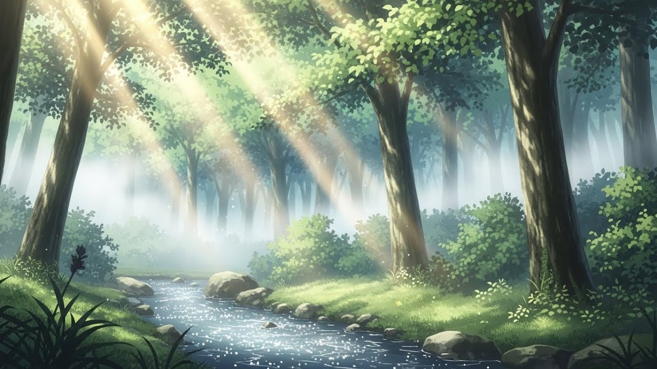 Green Forest Stream Ambience 🌿 Gentle Sounds for Deep Relaxation