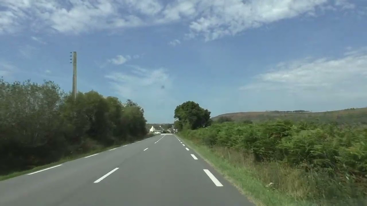 Driving On The D887 & D108 From 29150 Ch&acirc;teaulin To 29550 Saint Nic, Finist&egrave;re, Brittany, France