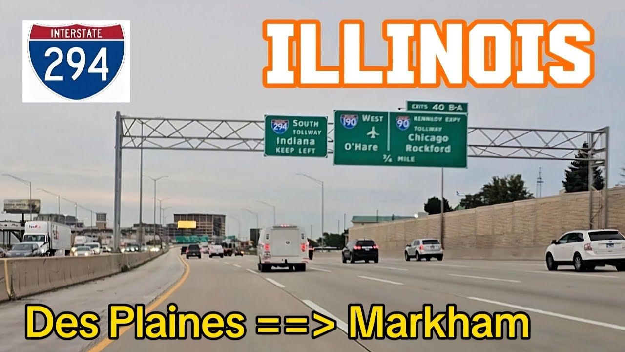 4K Highway drive. Interstate 294 / Tri-State Tollway. Des Plaines =》Markham, Illinois. July 9, 2024