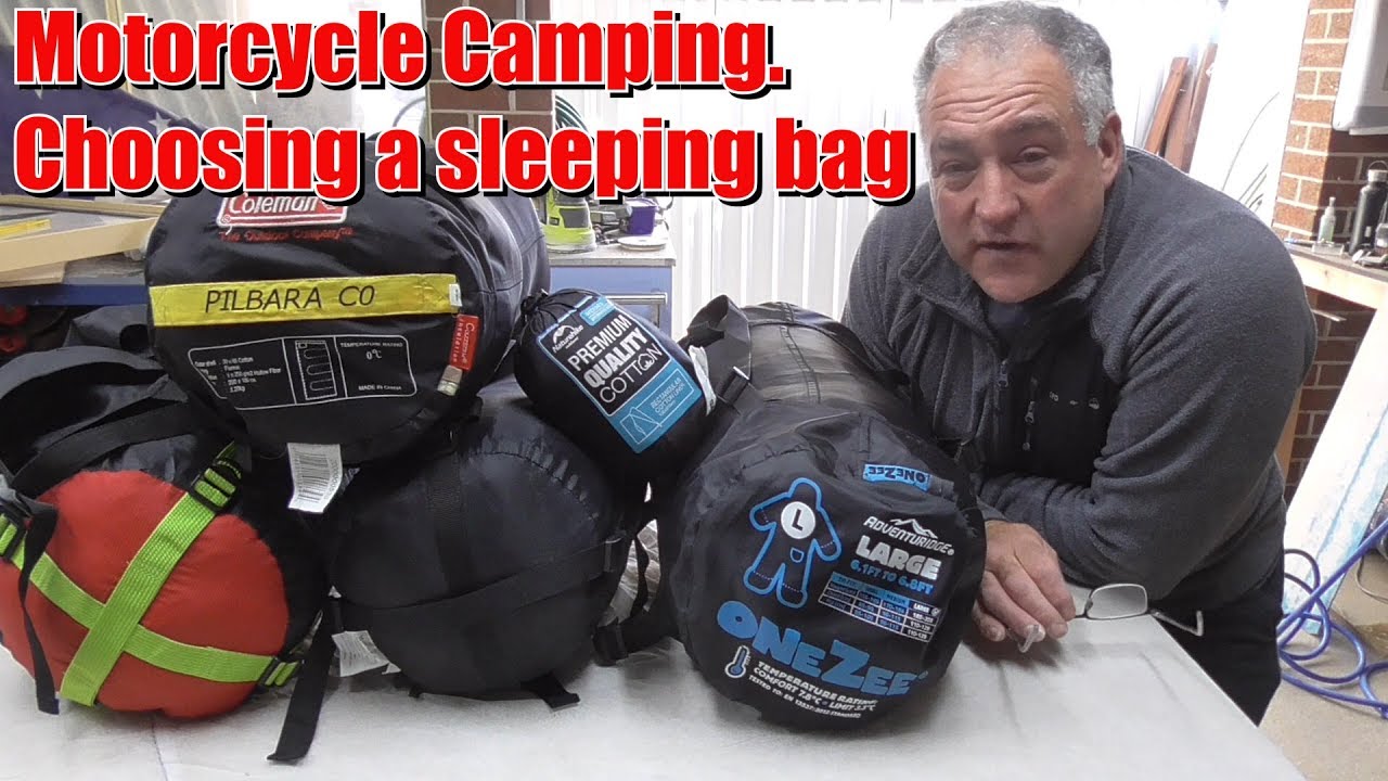 Motorcycle camping choosing a sleeping bag