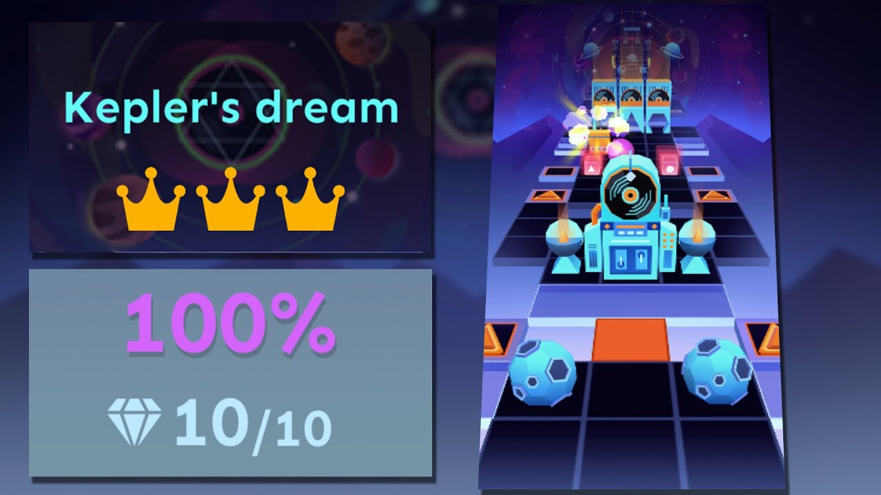 Rolling Sky Level 48 Kepler's Dream 100% Clear - All Gems & Crowns