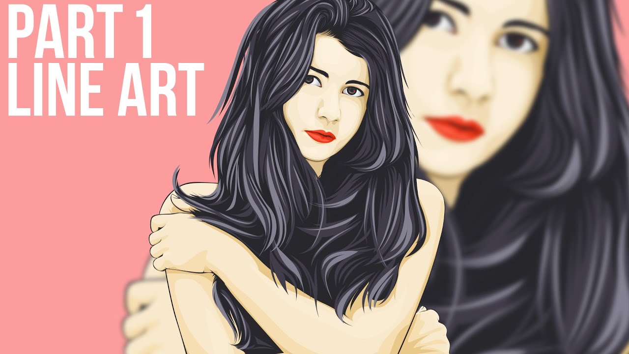 1/5 Vector Portraits Photoshop Tutorial Line Art