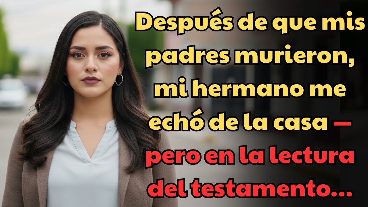 Después de que mis padres murieron, mi hermano me echó de la casa- pero en la lectura del testamento