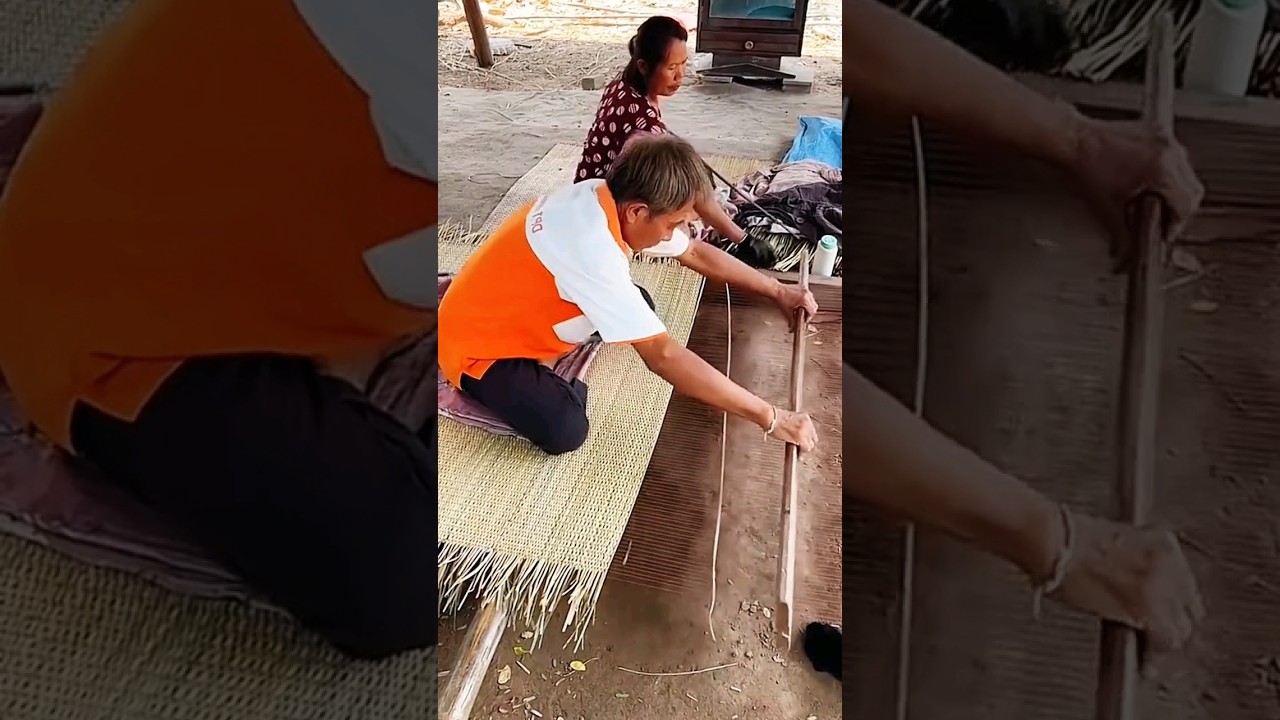 Straw mat weaving techniques interesting #skills #learning