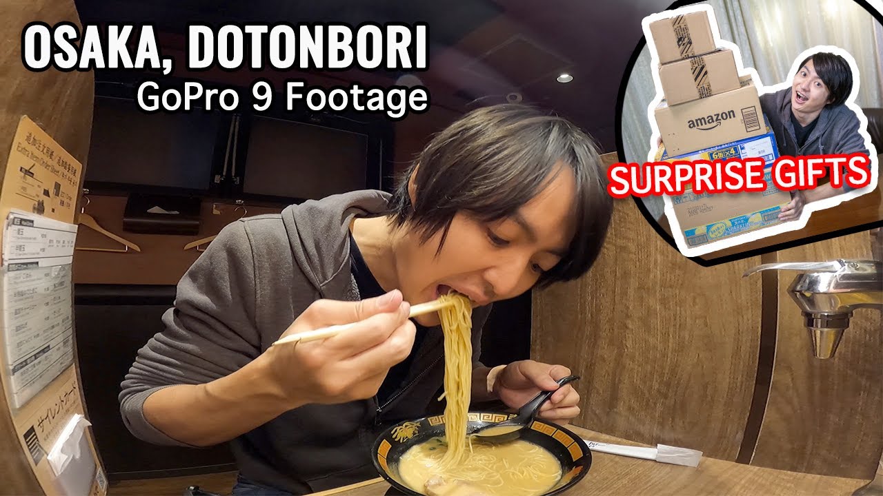 Unboxing Gifts and Gopro 9, Visiting Dotonbori Area and ICHIRAN Ramen Restaurant #264