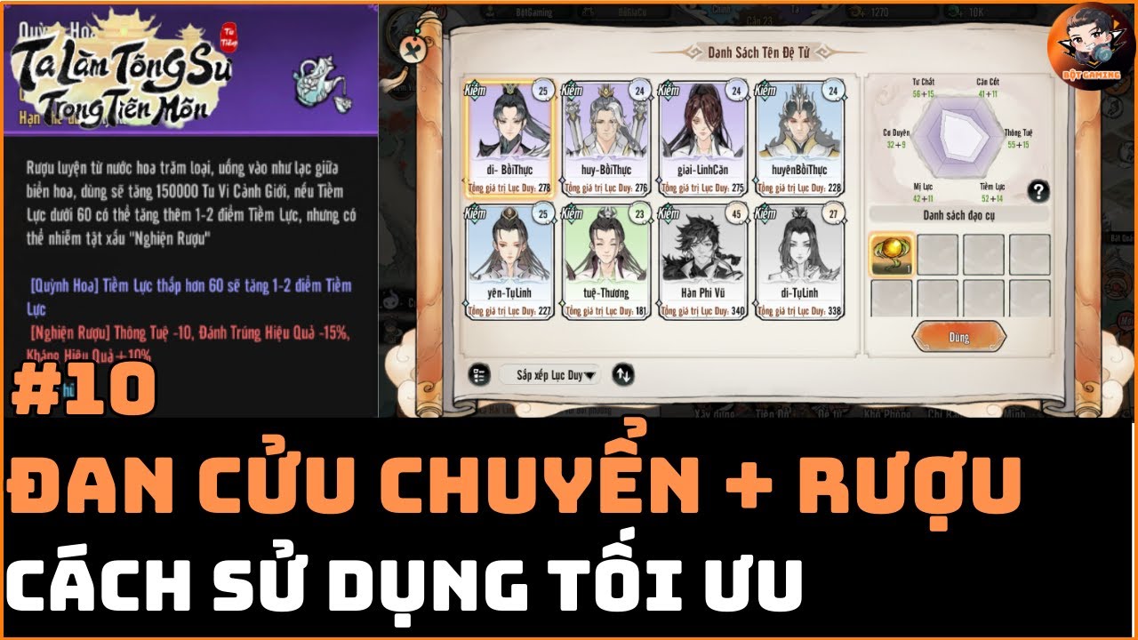#10 Cách tối ưu khi dùng Cửu Chuyển Kim Đan và Rượu - [Ta Làm Tông Sư Trong Tiên Môn]