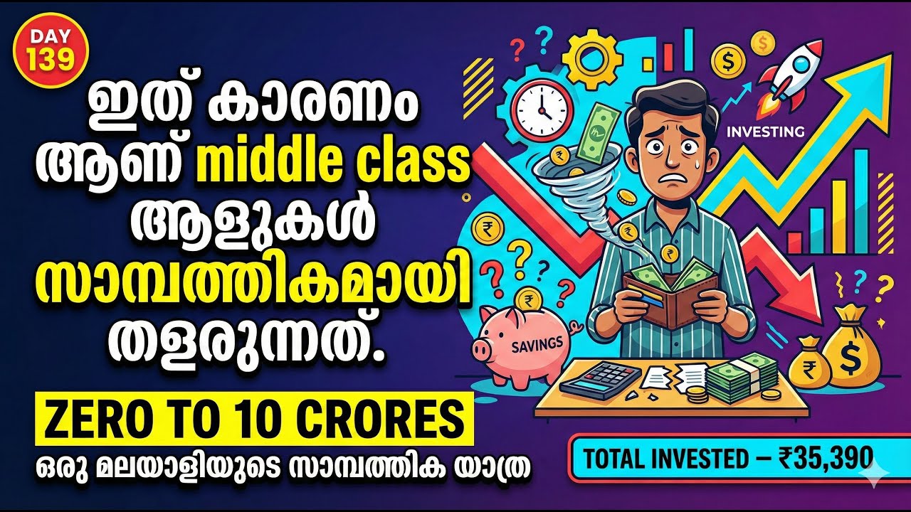 Zero to 10 Crore in 20 Years | Middle Class Mistake | Saving അല്ല പ്രശ്നം, Investing ആണ് (Day 139)