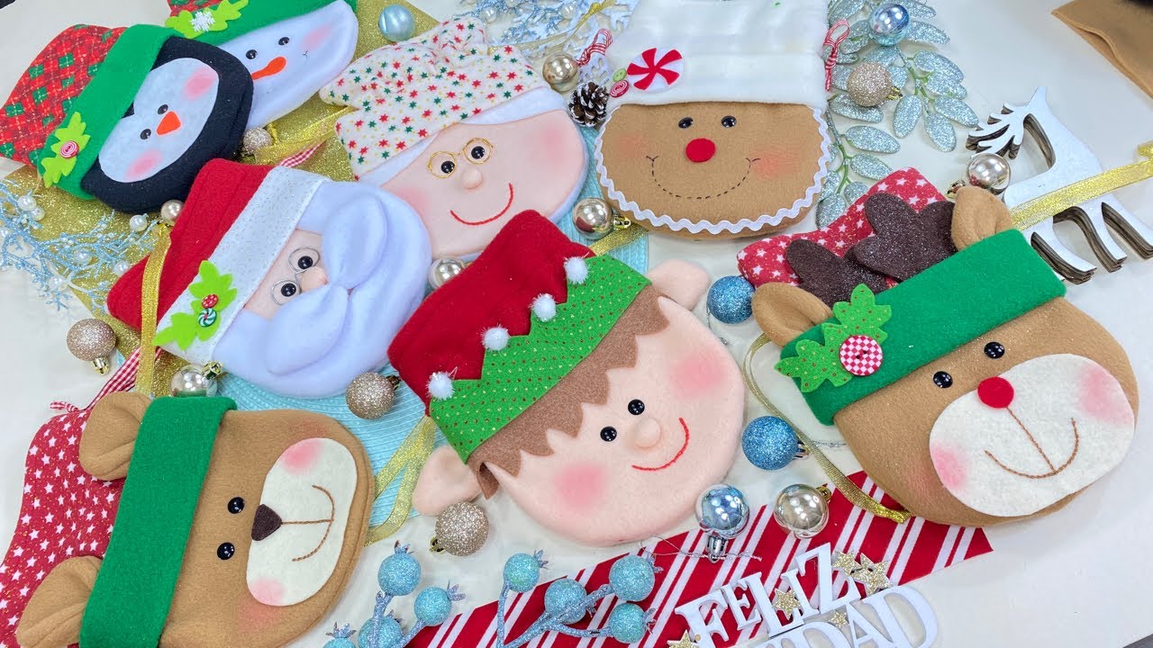 Bolsos navideños con retazos reciclable