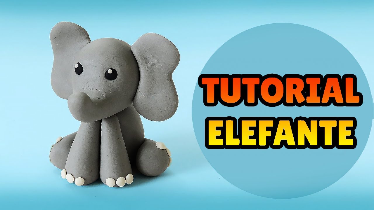 🔴FAÇA um ELEFANTE MINIATURA SAFARI - Tutorial Biscuit, clay, plastilina , Pasta Americana