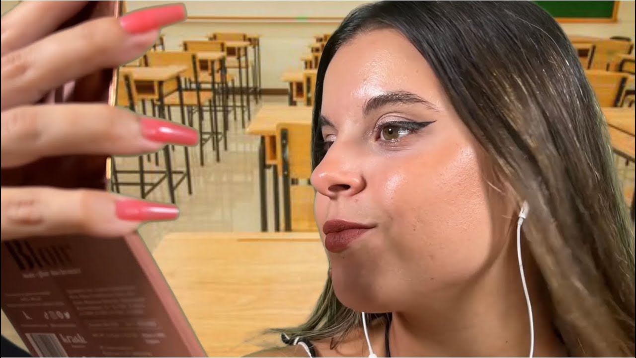 ASMR Amiga tóxica te maquilla en clase *fast & aggressive* 😏