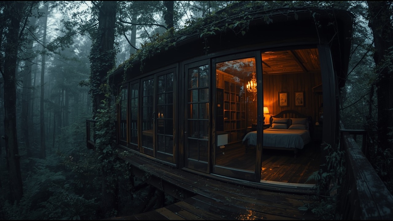 Calming Rain Sounds for Sleep: Forest Cabin Ambience for Studying