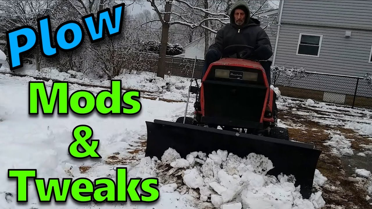 Simplicity Sunstar - Tractor Snow Plow Modification  Adjustments & Snow  Test