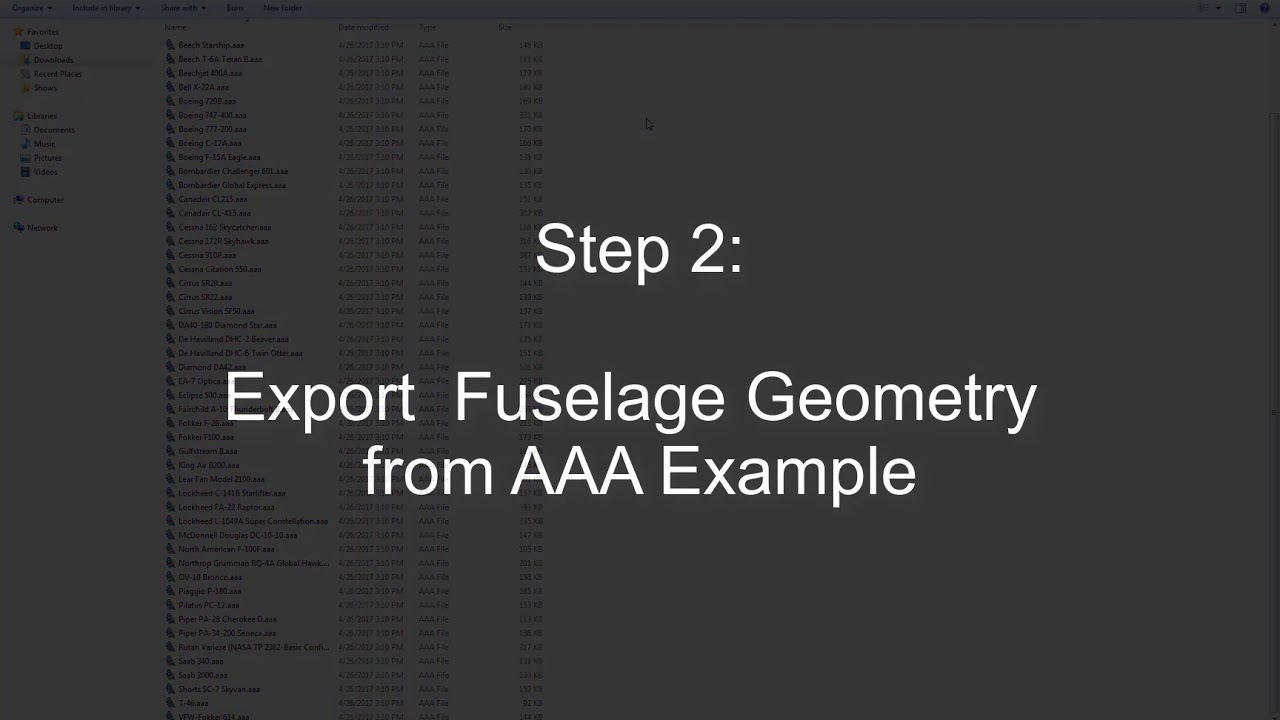 AAA Intermediate - How to Input Fuselage Geometry from AAA Examples