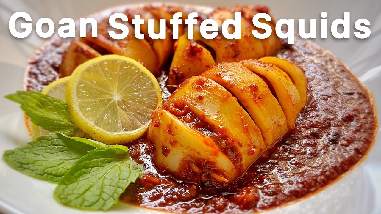 Goan Stuffed Squids | Stuffed Calamari with Red Recheado paste