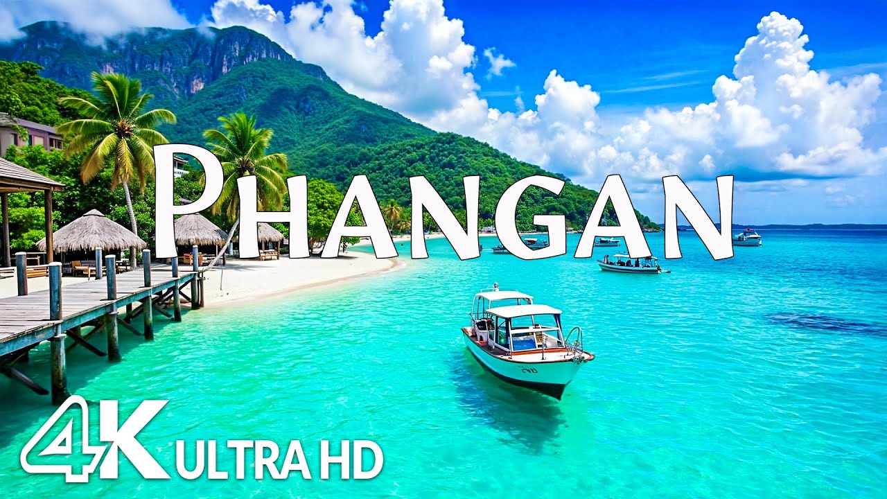 Koh Phangan 4K - Pristine Island & Turquoise Waters & Serene Tropical Paradise with Relaxing Music