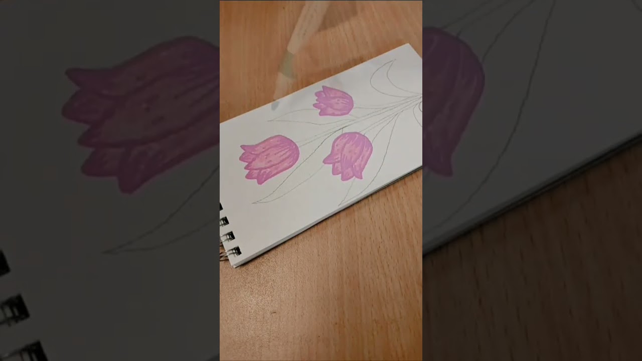 Tulip Flower Drawing 🌷 | Easy Acrylic Marker Art | Relaxing Art Video 
