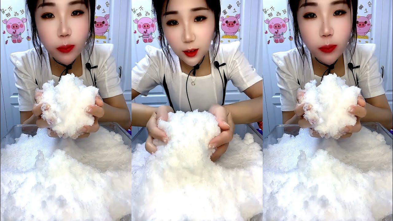ASMR WHITE ICE EATING / ICE EATING.  YY