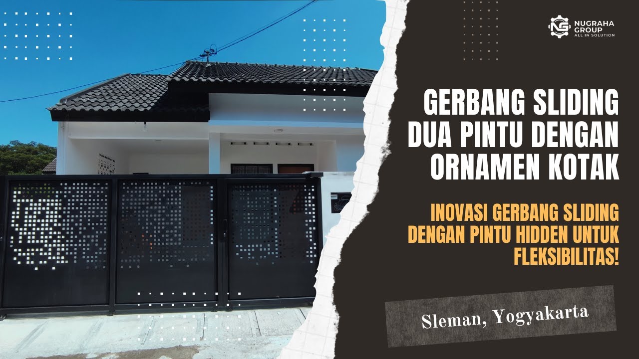 GERBANG SLIDING DUA PINTU ELEGAN : FLEKSIBEL DAN ESTETIS UNTUK HUNIAN ANDA!