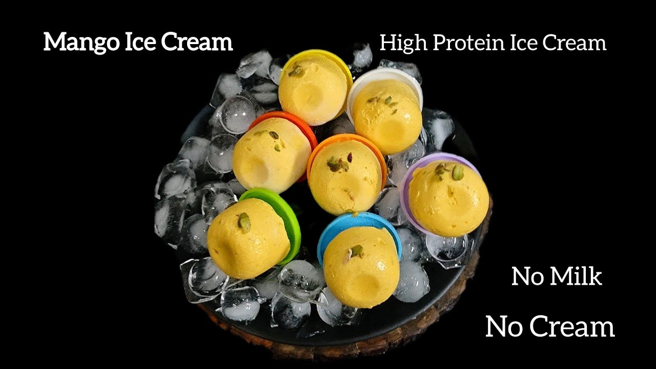 Mango Ice Cream Recipe | हेल्दी फ्रोजन मैंगो योगर्ट आइसक्रीम |No Milk,No Cream High Protein Icecream