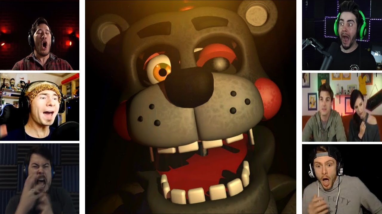 Let's Players Reaction To The Lefty Jumpscares | FNAF6