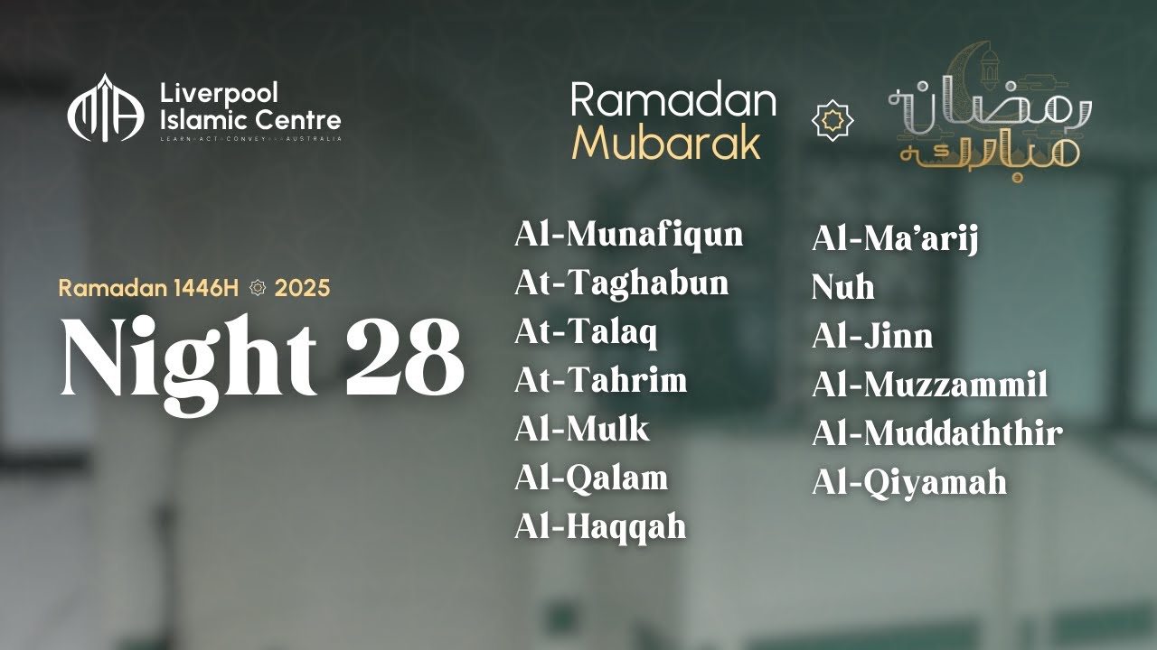 Taraweeh Night 28 | MIA Liverpool | Ramadan 1446