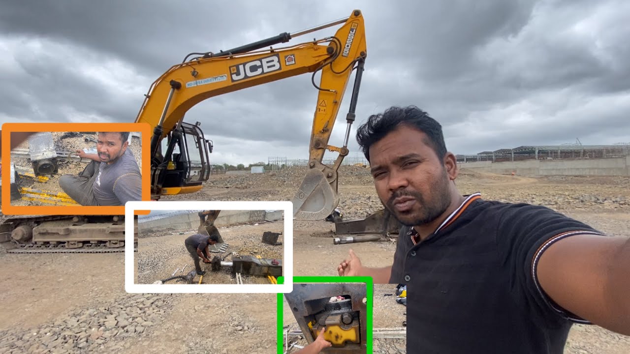 Jcb se khole breaker ke tension bolt 😄🤩 also replace seal kit of atlas capco breaker mb1500