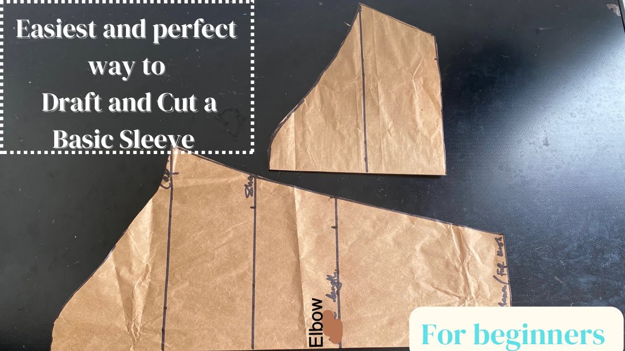 Easiest way to Draft and Cut a Perfect Basic Sleeve for Free hand methods