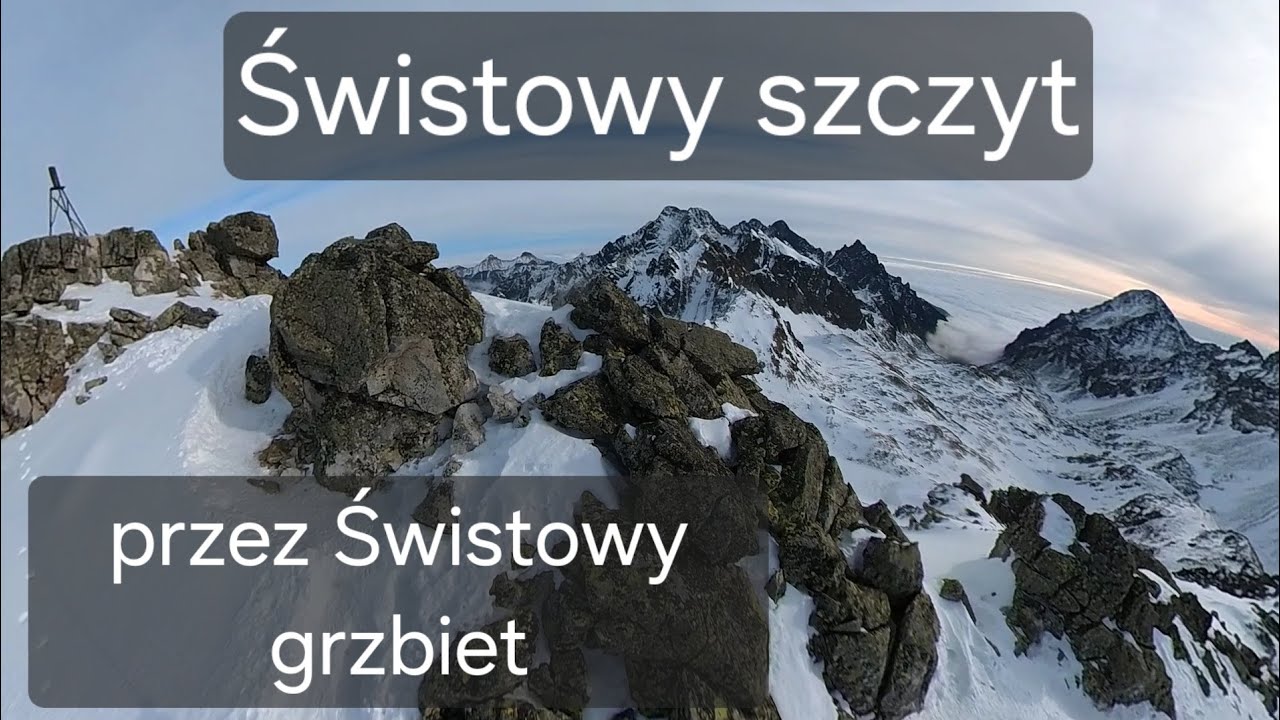 Świstowy szczyt zimą przez Świstowy grzbiet
