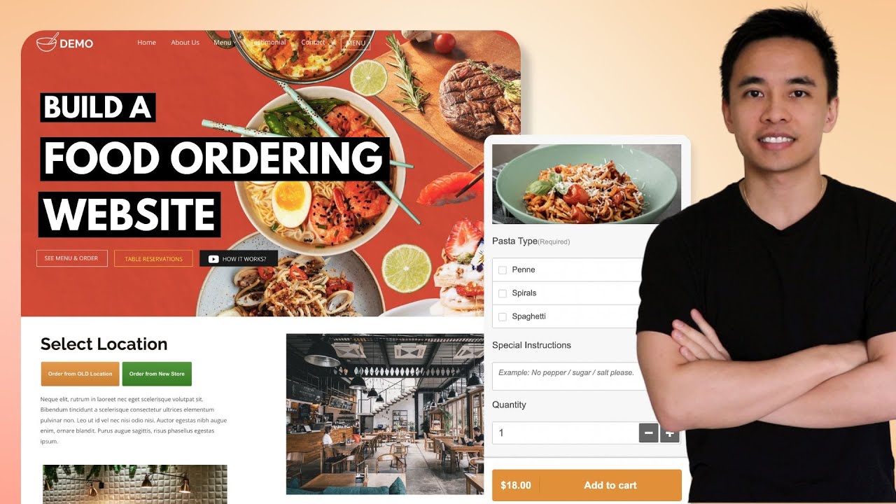 How to Make a Restaurant Food Ordering Website in WordPress - w. Booking & Delivery (Real-Time App!)