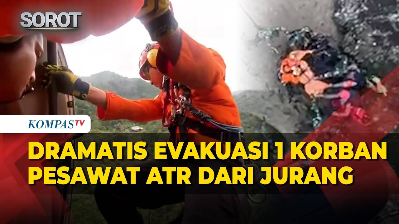 Detik-Detik Satu Korban Pesawat ATR 42-500 di Jurang Berhasil Dievakuasi Helikopter Basarnas