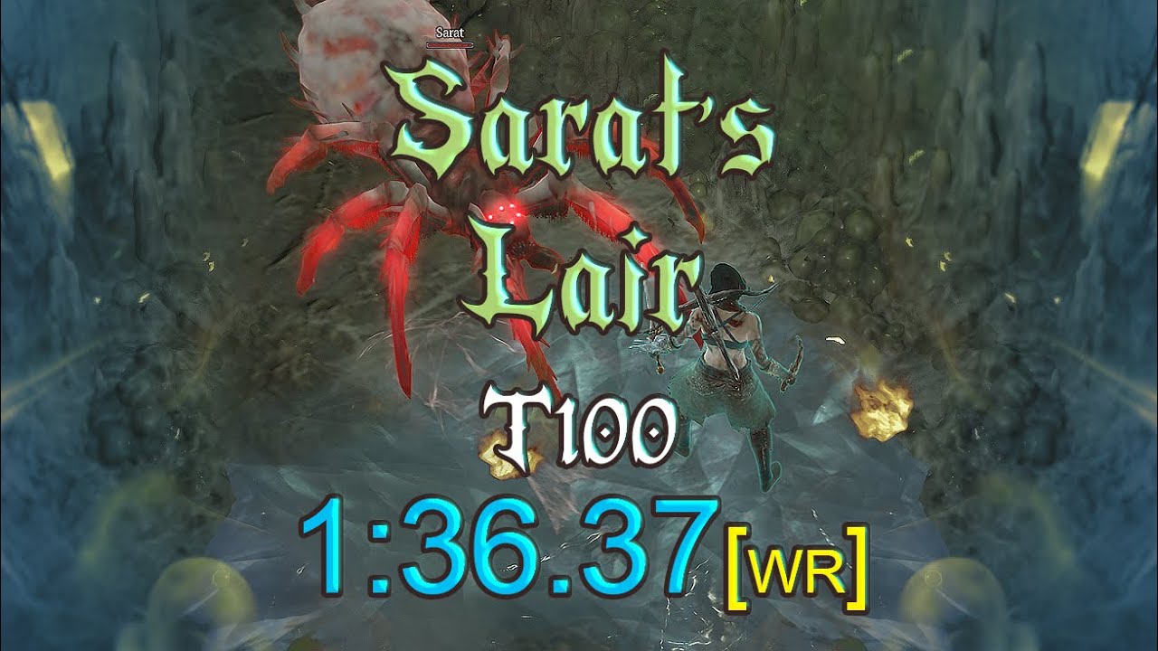 Diablo 4 - Rogue T100 Sarat's Lair 1m36s Speedrun [world record]