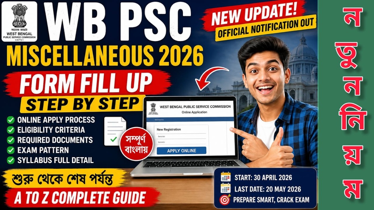 WBPSC Miscellaneous 2026 Apply Online Started ✅ Full Form Fill Up Process | Syllabus ?! #wbpsc