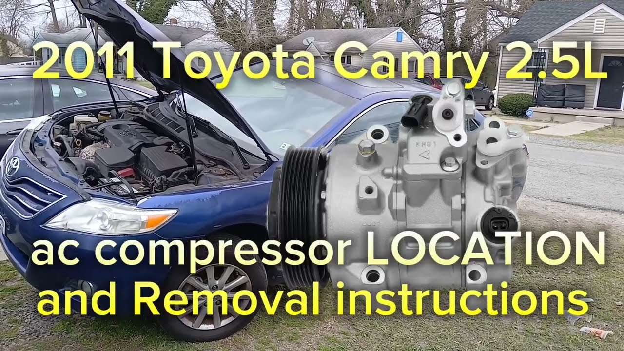 2011 Toyota Camry 2.5L ac compressor LOCATION and serpentine belt removal instructions