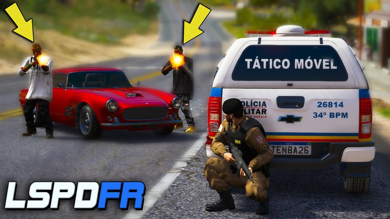 GTA V : MOD POLICIA - PATRULHAMENTO COM O TÁTICO MÓVEL DA PMMG! ( PERSEGUIÇÃO e TIROTEIO )