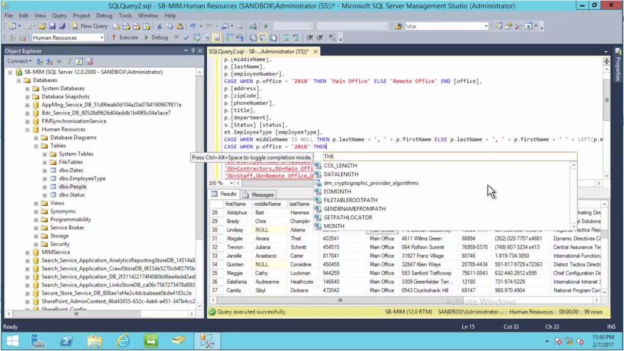 Importing a Human Resources Database into Microsoft Identity Manager - MIM #7