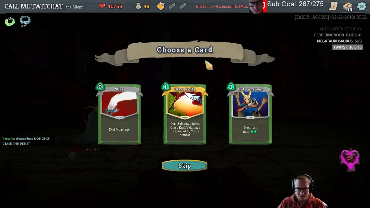 Slay the Spire 1848 Score Silent Ascension 15 Run