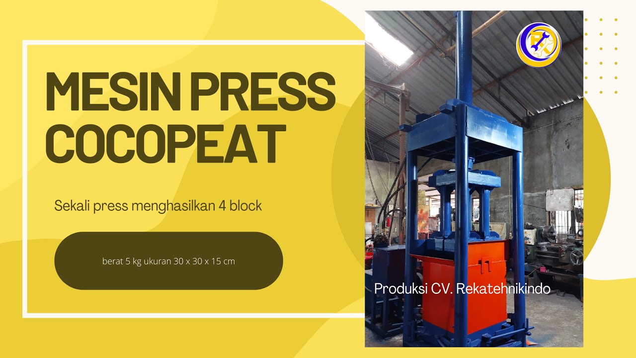 MESIN PRESS COCOPEAT SERBUK SERABUT KELAPA SEKALI PRESS 4 BLOCK..!! MANTAB JIWA...